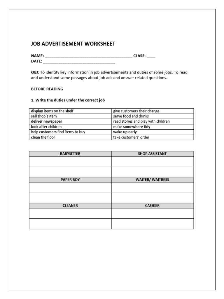 Job Ads | PDF | Advertising | Waiting Staff