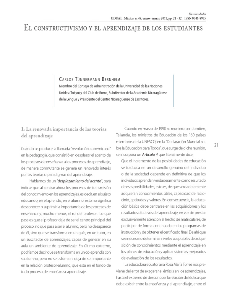 CONSTRUCTIVISMO | PDF | Constructivismo (filosofía de la educación ...