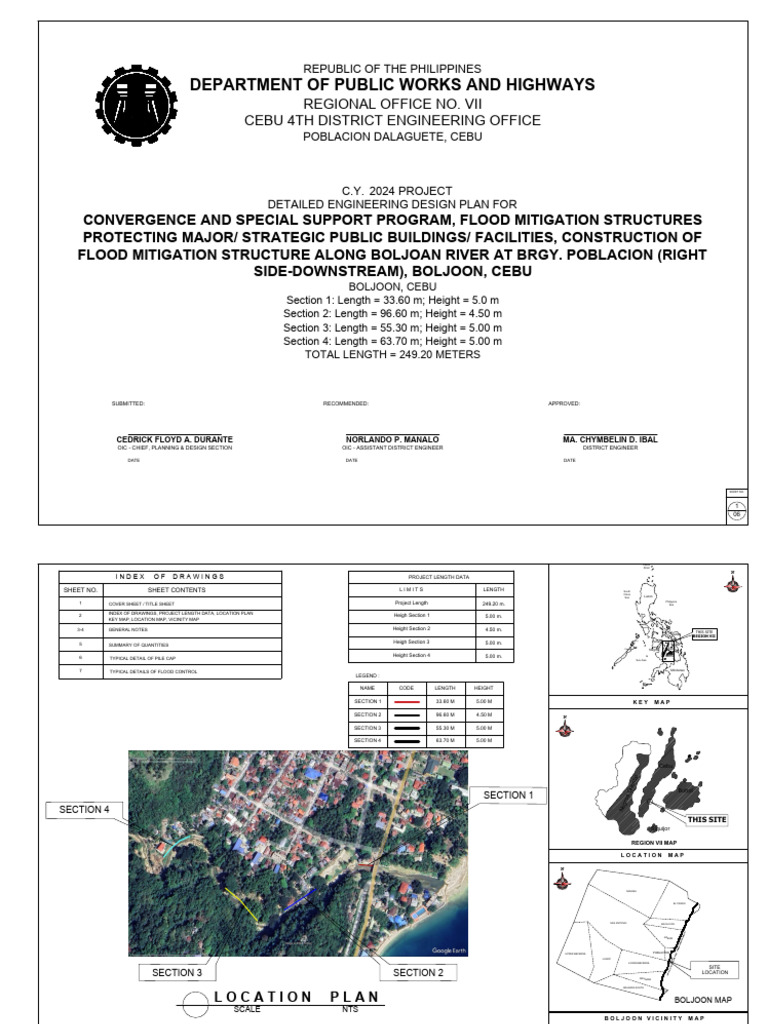 Flood Mitigation Design for Boljoon, Cebu | PDF | Tangent | Curvature