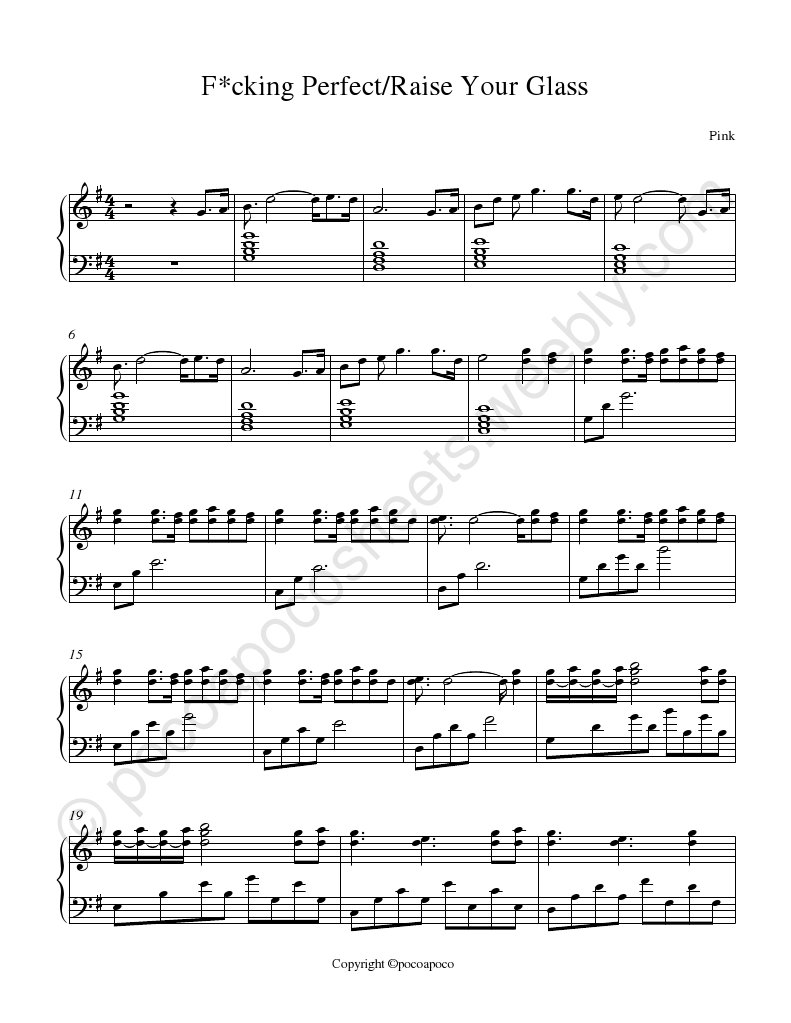 Fucking Perfect - Pink - Partitions | PDF | Songs Written