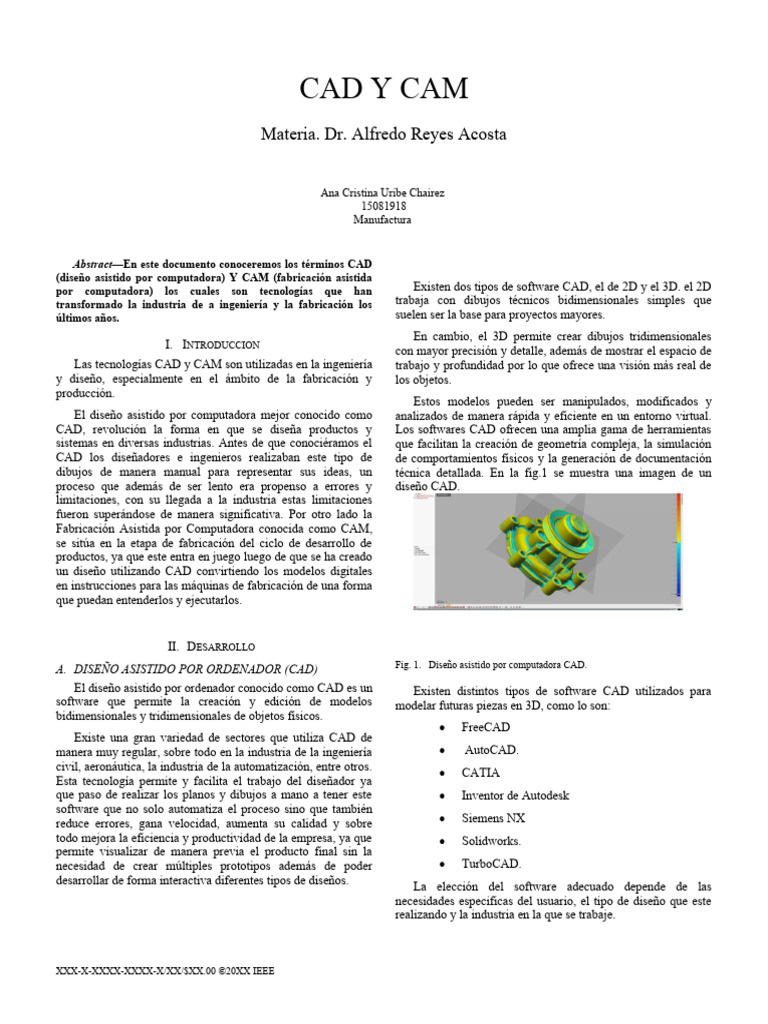 Definición de CAD y CAM en Manufactura | PDF | Software | Diseño ...