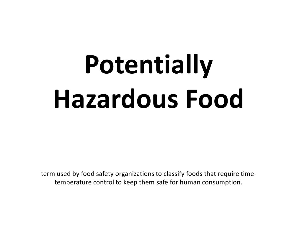 Potentially Hazardous Food PDF