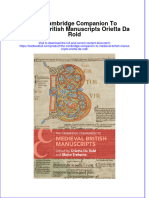 (Download PDF) The Cambridge Companion To Medieval British Manuscripts Orietta Da Rold Online Ebook All Chapter PDF
