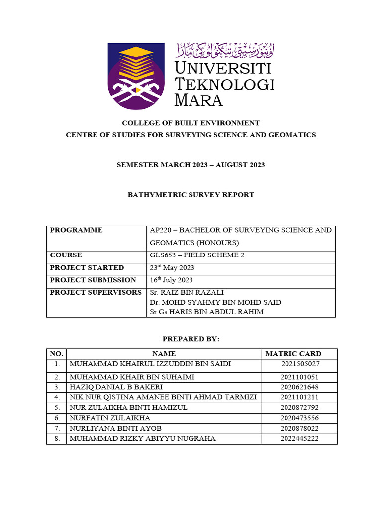 Bathymetric Survey Report 2023 | PDF | Surveying | Hydrography