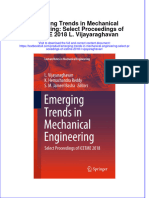 [Download pdf] Emerging Trends In Mechanical Engineering Select Proceedings Of Icetme 2018 L Vijayaraghavan online ebook all chapter pdf 
