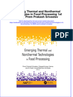 (Download PDF) Emerging Thermal and Nonthermal Technologies in Food Processing 1St Edition Prem Prakash Srivastav Online Ebook All Chapter PDF