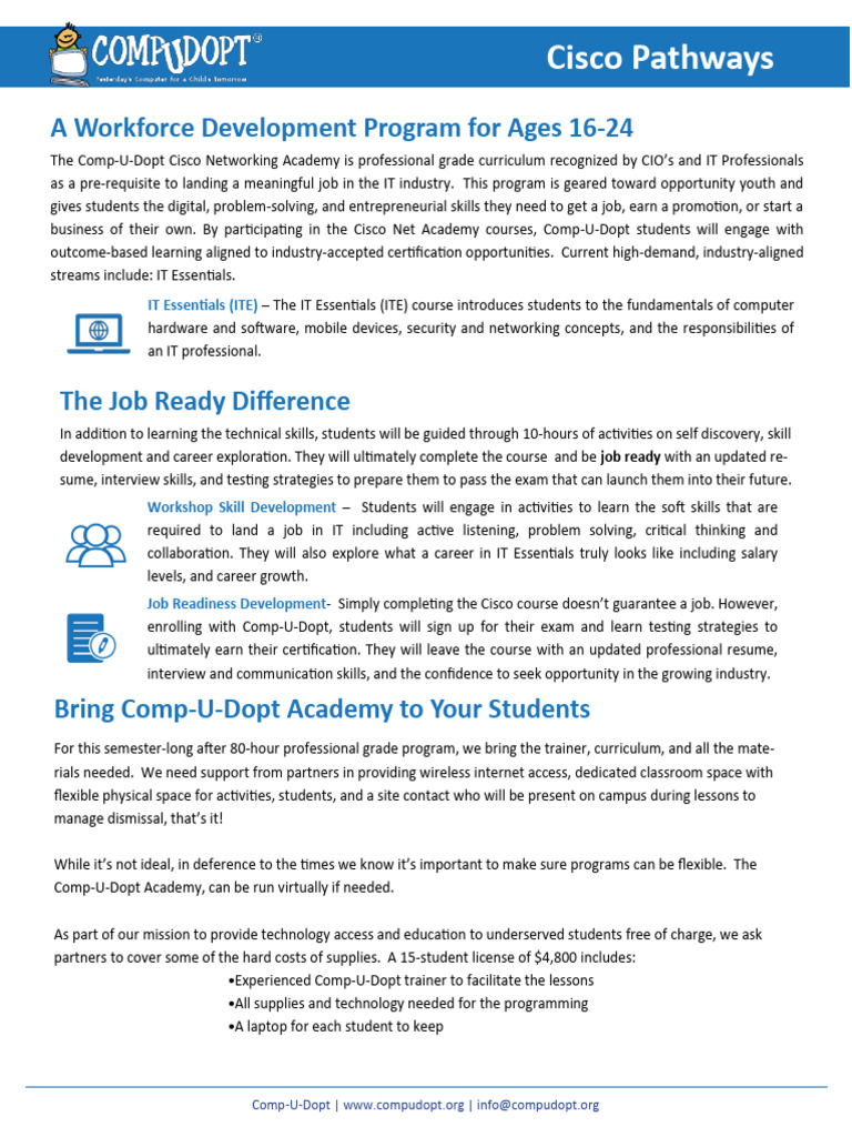 IT Career Pathways for Youth | PDF | Workforce Development