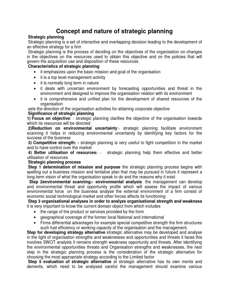 Strategic Planning for Executives | PDF | Strategic Management ...