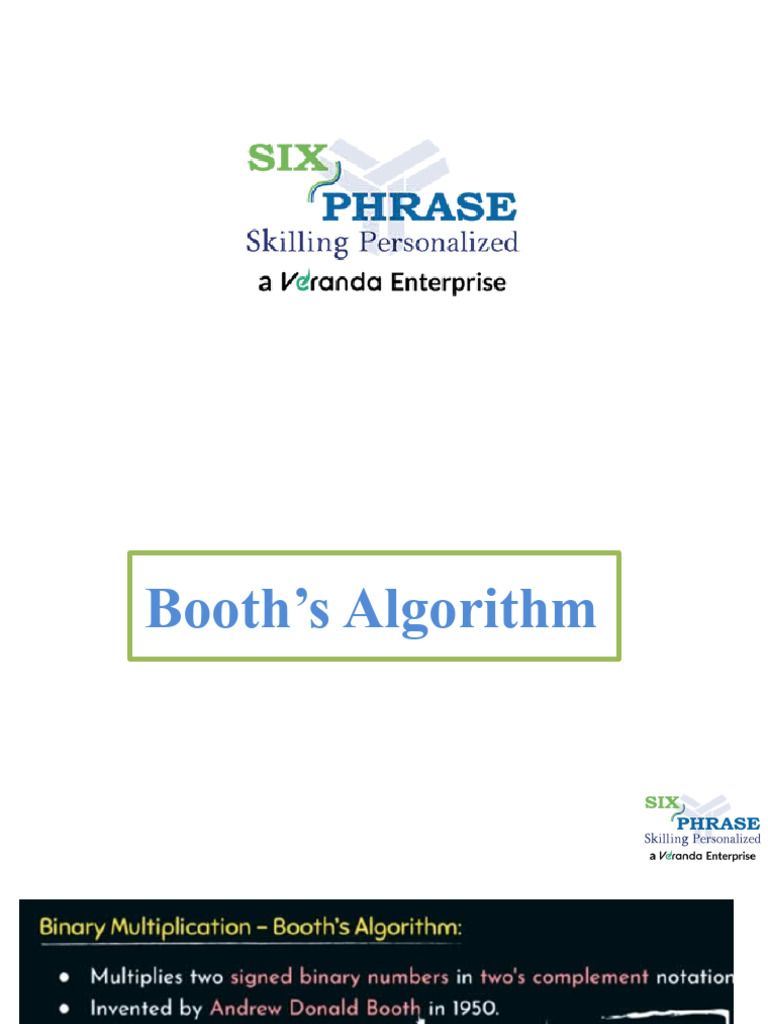 Booth's Algorithm for Binary Multiplication | PDF | Multiplication ...