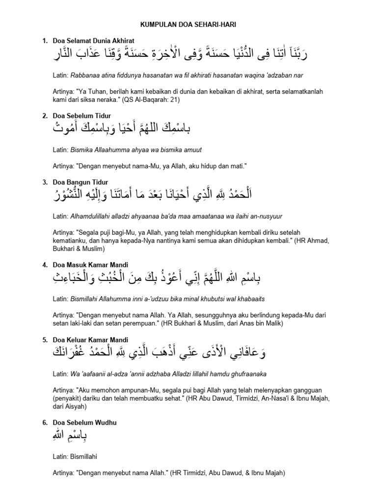 Kumpulan Doa Sehari-Hari | PDF