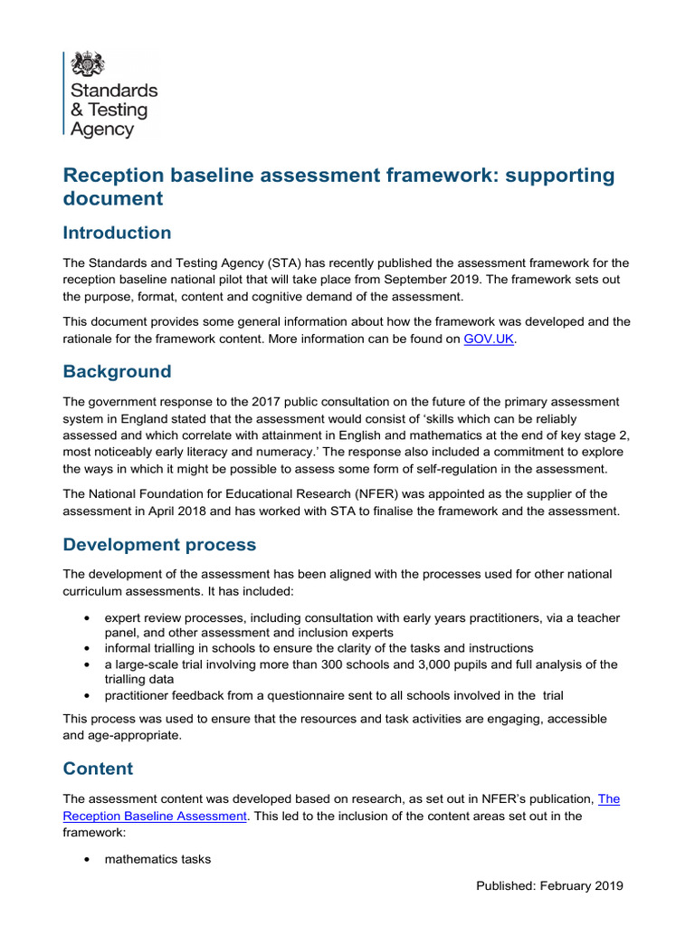 Assessment Framework Supporting Document | PDF | Working Memory ...