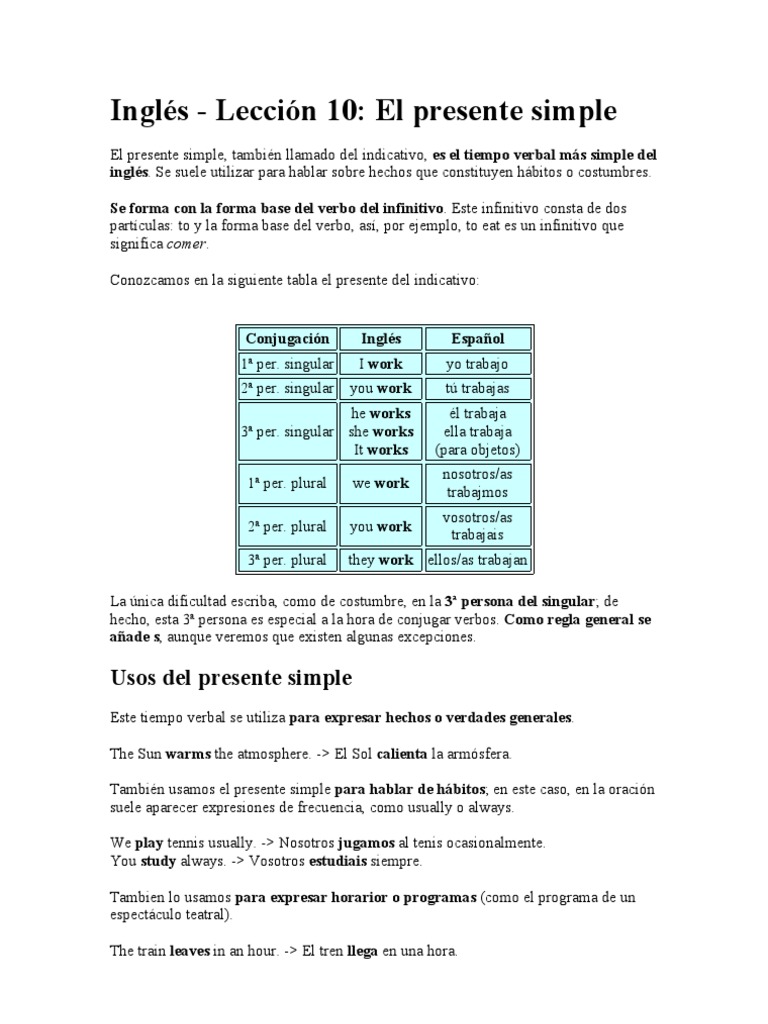 Presente Simple | PDF