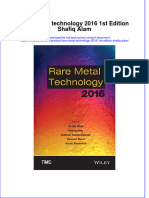 [Download pdf] Rare Metal Technology 2016 1St Edition Shafiq Alam online ebook all chapter pdf 