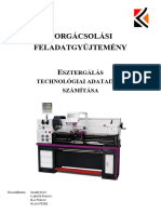 Orgácsolási Feladatgyűjtemény: Sztergálás Technológiai Adatainak Számítása