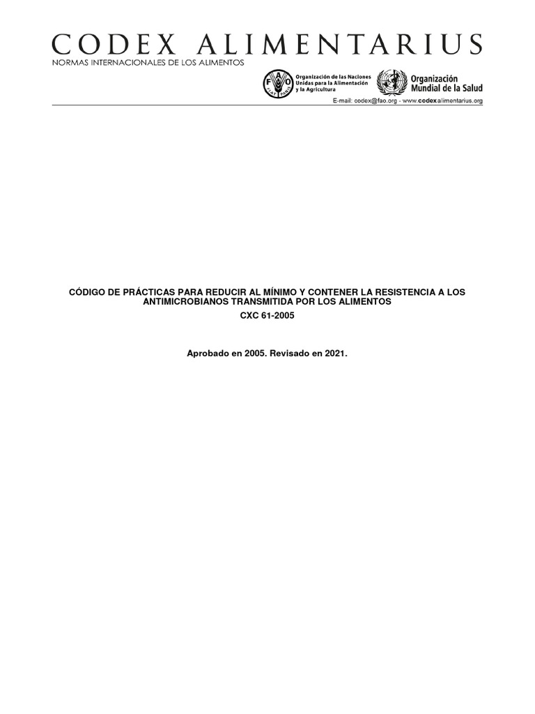 Prácticas para Contener la RAM Alimentaria | PDF | Antimicrobiano ...