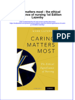 [Download pdf] Caring Matters Most The Ethical Significance Of Nursing 1St Edition Lazenby online ebook all chapter pdf 
