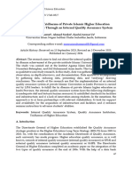 Achieving The Tridharma of Private Islamic Higher Education in Jambi Province Through An Internal Quality Assurance System