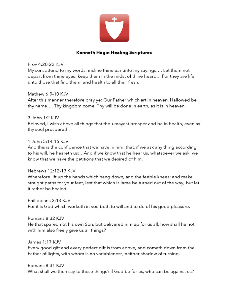 Kenneth Hagin's Healing Scriptures | PDF | Jesus | Gospel Of Matthew