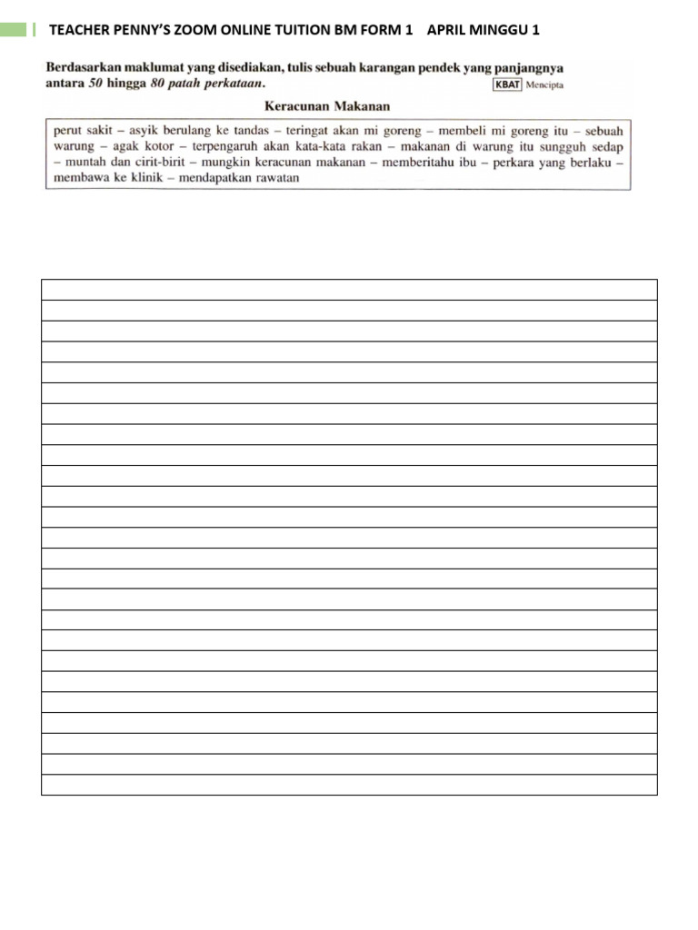 Teacher Penny's BM Form 1 Tuition April | PDF | Sports & Recreation ...