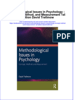[Download pdf] Methodological Issues In Psychology Concept Method And Measurement 1St Edition David Trafimow online ebook all chapter pdf 