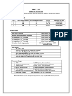 Price List Nimbus- The Palm Village Studio