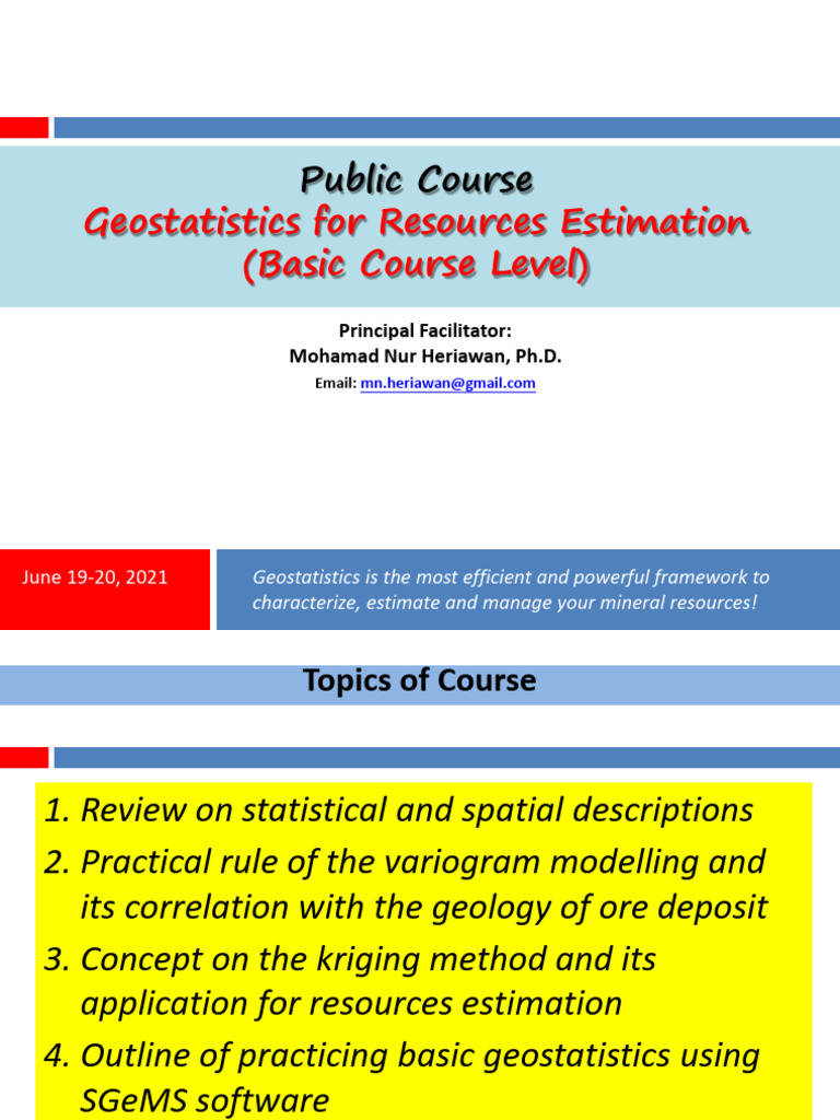 Geostat Course Iagi Jun 2021 Pdf Quartile Quantile
