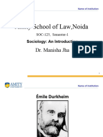 Emile Durkheim PPT Amity