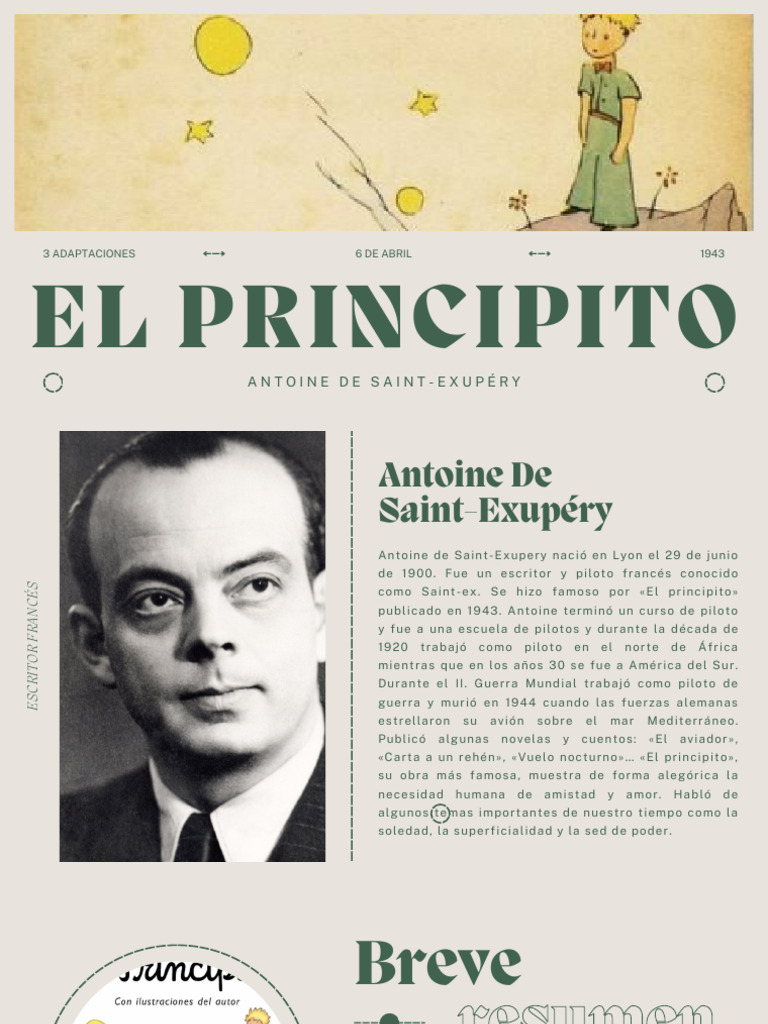 Biografía de Antoine de Saint-Exupéry | PDF | El Principito