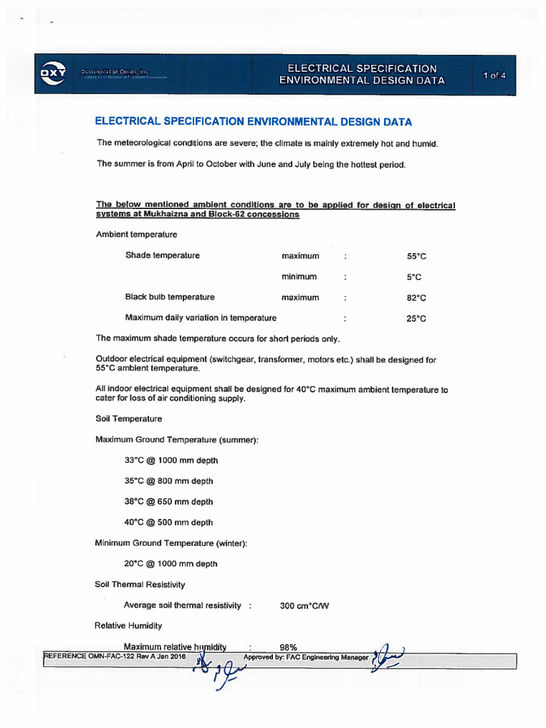 OMN-FAC-122-Specification For Environmental Design Data | PDF
