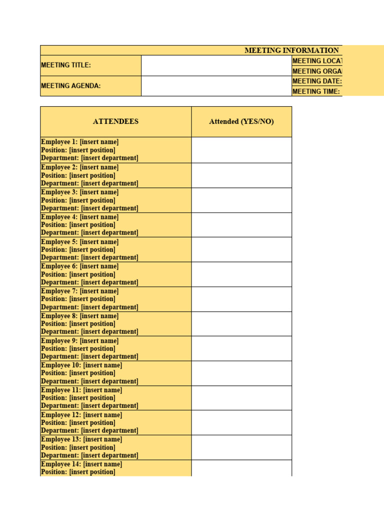 Meeting Attendance Tracker | PDF