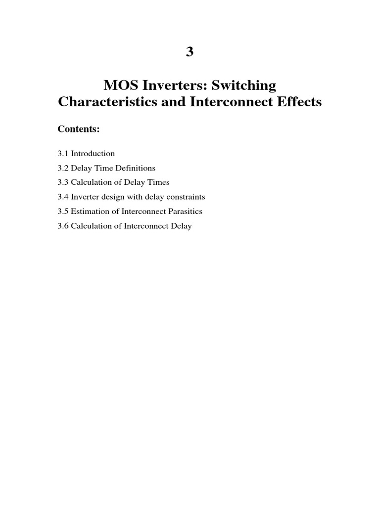 CMOS Inverter Switching Characteristics | PDF | Power Inverter | Cmos