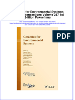 [Download pdf] Ceramics For Environmental Systems Ceramic Transactions Volume 257 1St Edition Fukushima online ebook all chapter pdf 
