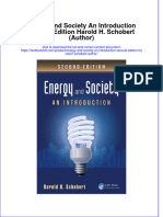 (Download PDF) Energy and Society An Introduction Second Edition Harold H Schobert Author Online Ebook All Chapter PDF