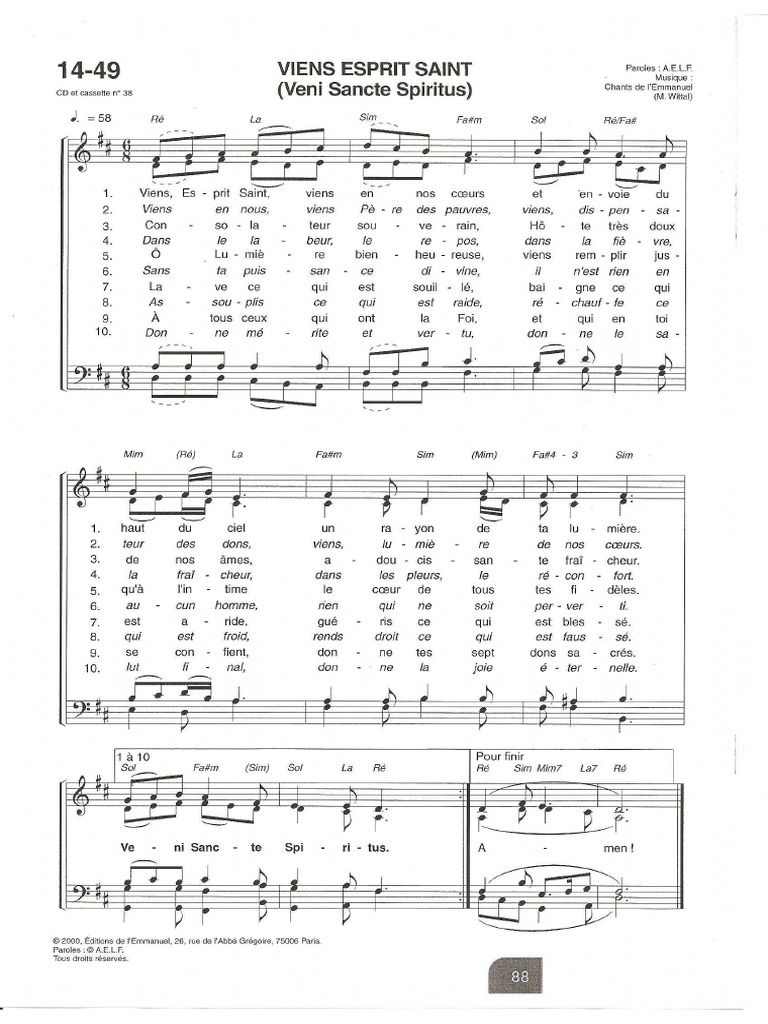 Viens Esprit Saint Viens en Nos Coeurs PDF
