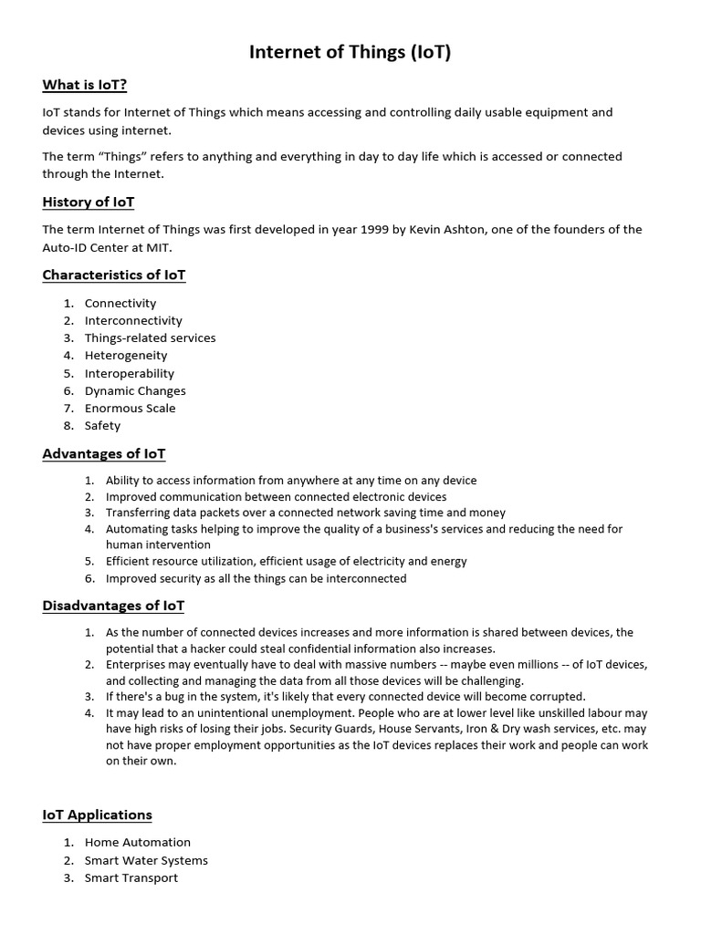 Overview of Internet of Things (IoT) | PDF | Internet Of Things ...