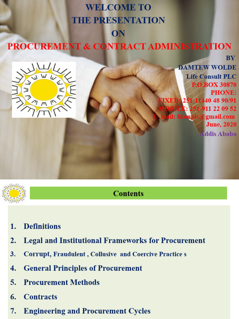 Procurement and Contract Administration | PDF | Procurement | Economies