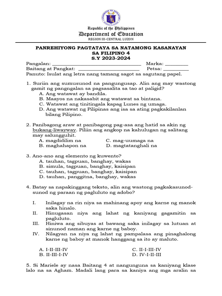 Filipino4 Rat Finalized | PDF