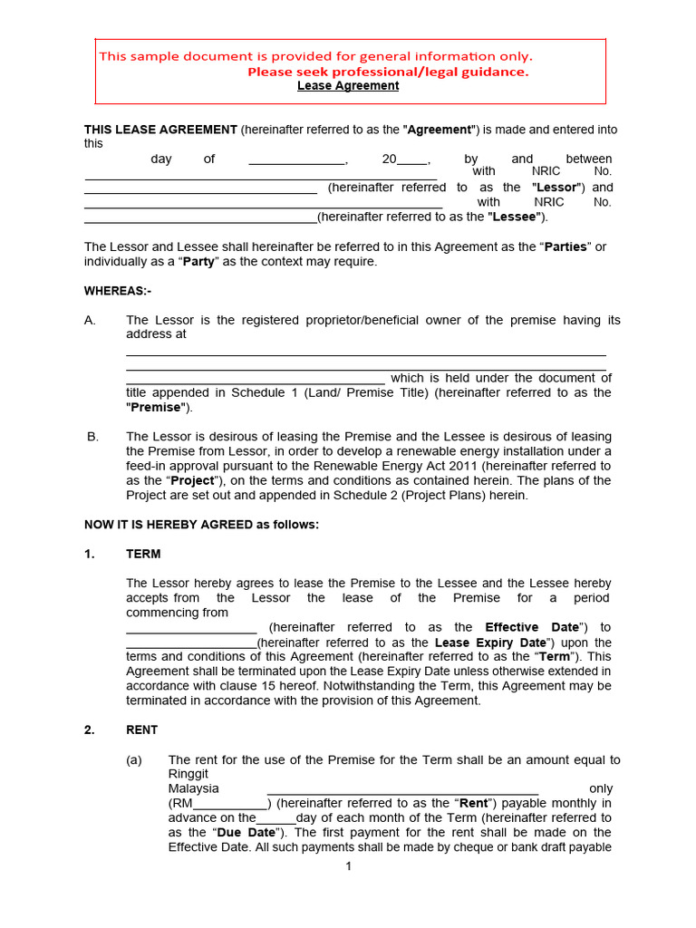 Lease Agreement | PDF | Lease | Private Law