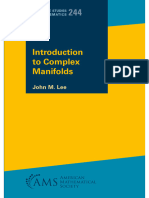 Introduction To Complex Manifolds - JM Lee 2024