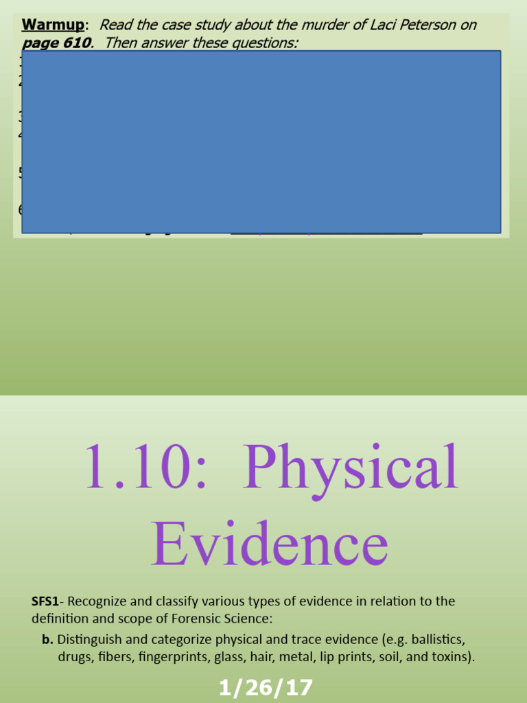 Forensic Evidence Analysis Guide | PDF | Probability | Forensic Science