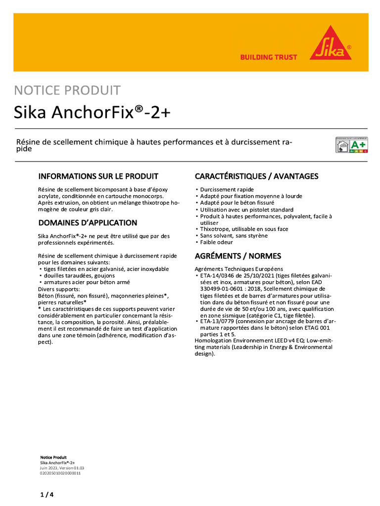 Sika AnchorFix®-2+ | PDF