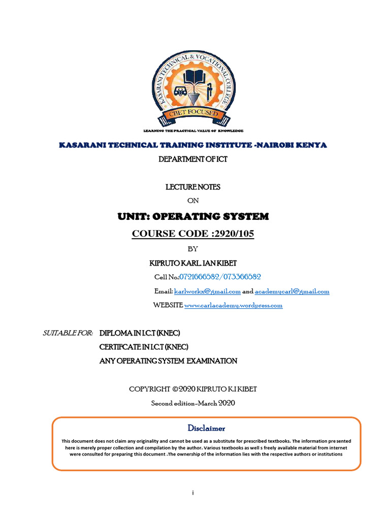 Operating System Teaching Notes | PDF | Operating System | Computer File