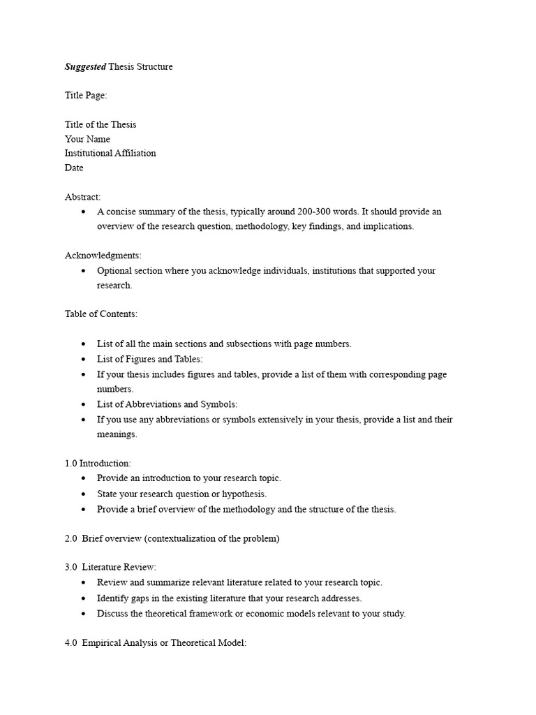Suggested Thesis Structure | PDF | Methodology | Data