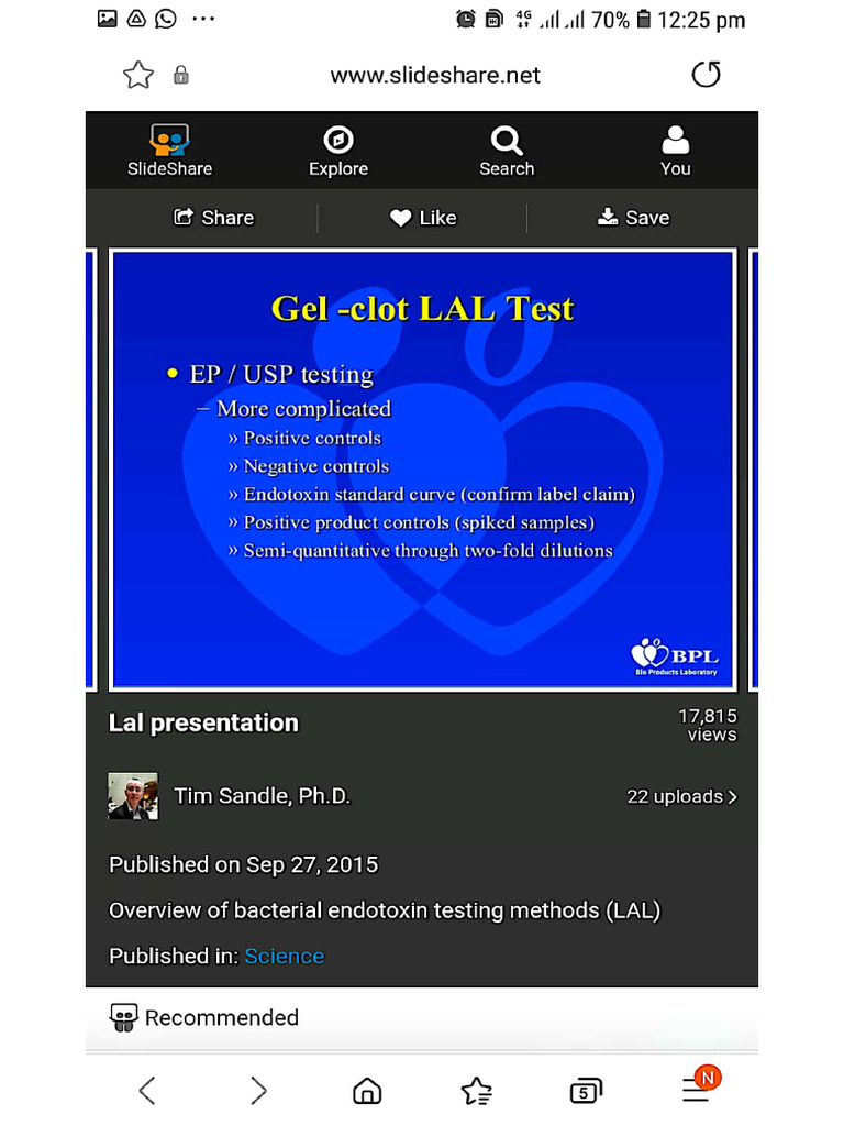 gel clot kal method | PDF