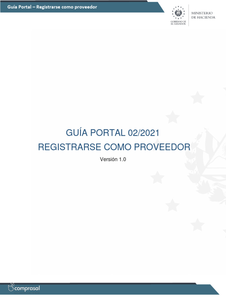Registro de Proveedores en COMPRASAL | PDF | Documento de identidad