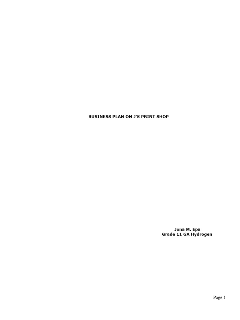 Print shop website business plan pdf e commerce marketing