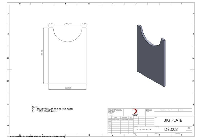 Jig Plate Drawing Example DEL002 | PDF | Industrial Processes ...
