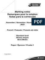 French Ab Initio Paper 1 TZ2 SL Markscheme French