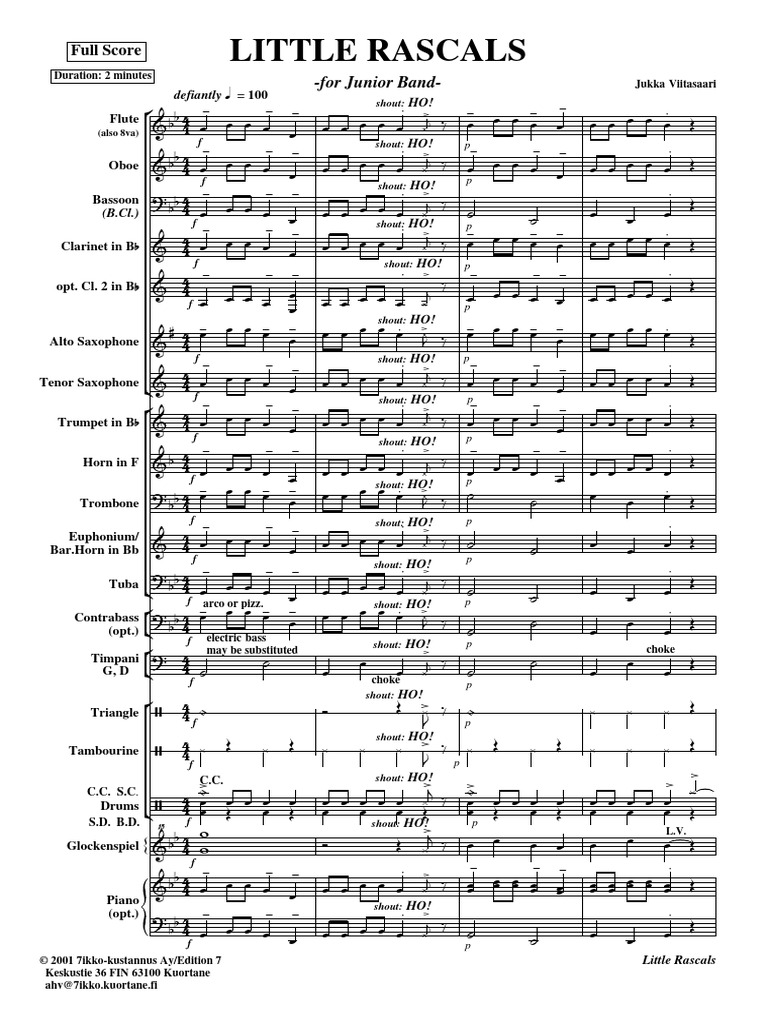 Little Rascals (Guión) | PDF | Orchestras | Aerophones