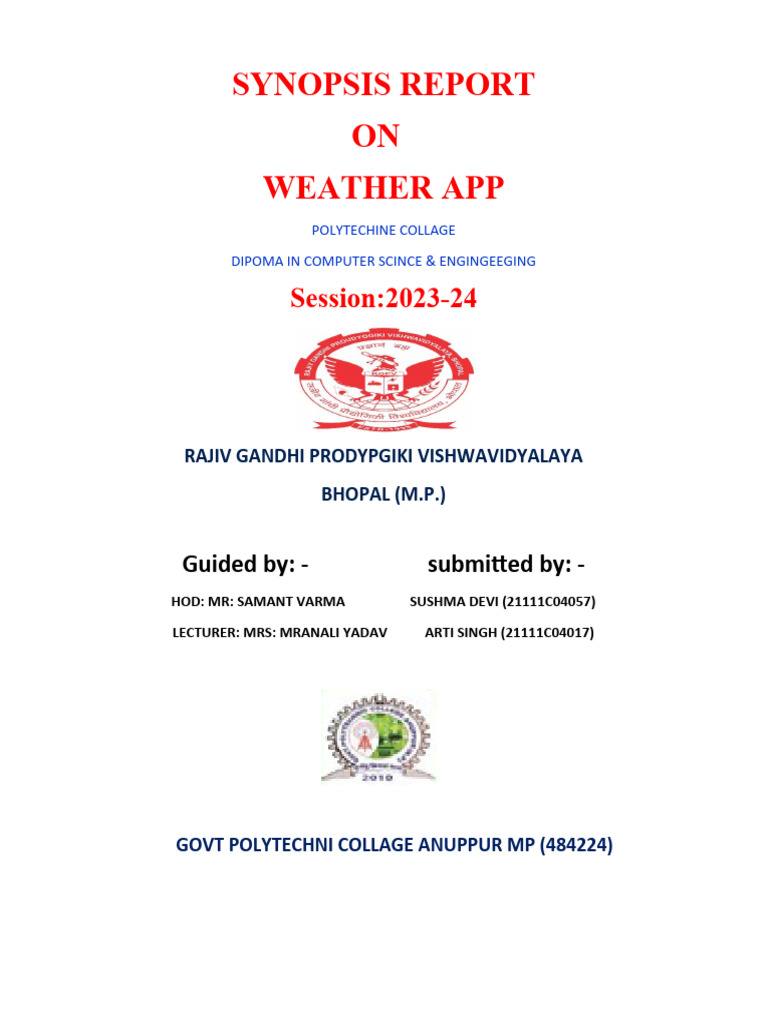 Wether App Pdf Android Operating System Weather